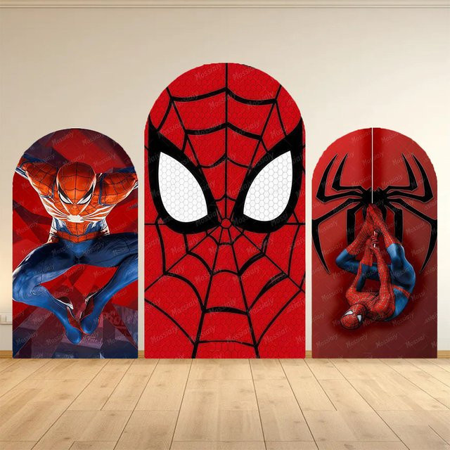 Hasbro Marvel Spider-Man Bogenförmiger Hintergrundbezug aus elastischem Stoff in Multicolour für Kindergeburtstage und Fotografie-Dekorationation - Bild 1