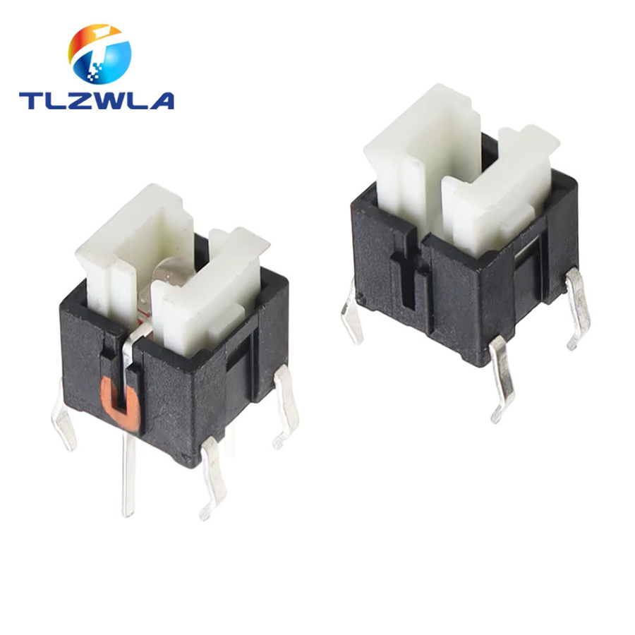 10er Set TLZWLA Taktile Mikroschalter mit LED in Rot, Weiß, Blau, Gelb und Grün, B/T/H: 6 x 6 x 7,2 mm - Bild 2
