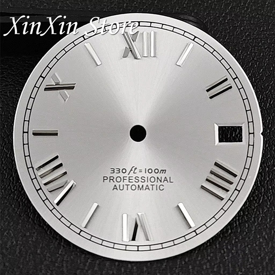 XINGHAN Uhrenzifferblatt, Römische Ziffern, Sonnenschliff, Black Rose, 28,5 mm, Unisex - Bild 2