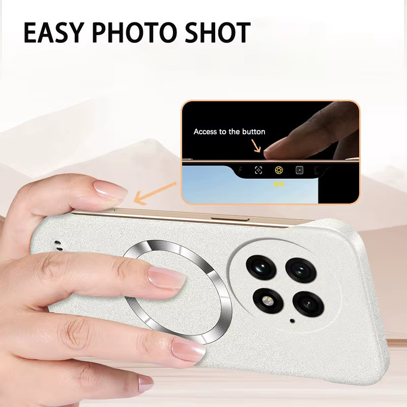 Magnetische rahmenlose Sand Rock Matte Hülle für OnePlus 15 13 13R 12 12R 11 11R 10 9 8 Pro in Grau - Bild 2