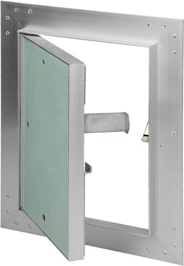 ECD Germany Revisionsklappe mit GK-Einlage und Aluminiumrahmen, Farbe: Silber/Grün, B/H: 15 x 20 cm - Bild 1