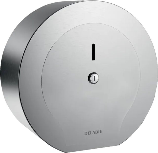 Delabie WC-Papierhalter für Großrollen aus satiniertem Edelstahl in Silber - Bild 1
