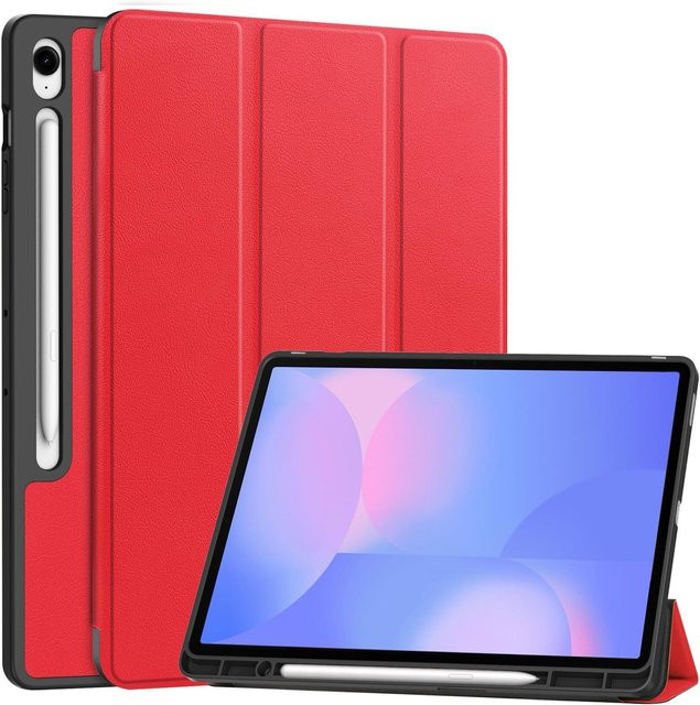 Samsung Galaxy Tab S10 FE Plus Smart Case Hülle mit Wake Up Funktion in Rot - Bild 1