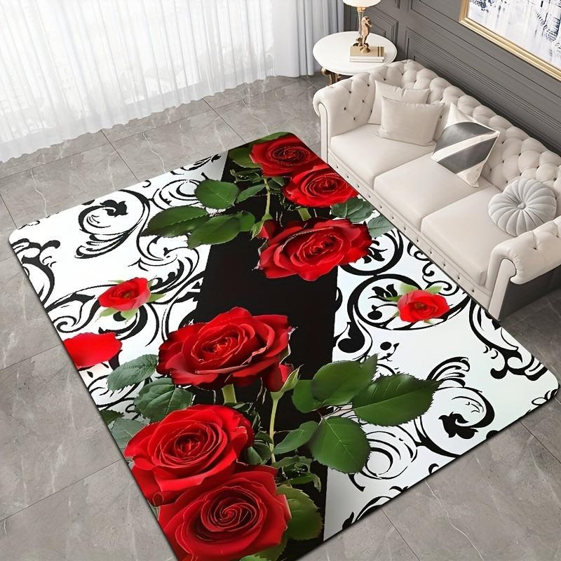 Rutschfester Küchenteppich mit Rosenmuster von Karpetti, B/B: 40 x 60 cm - Bild 3