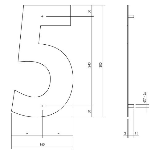 Intersteel Hausnummer 5 XL in Mattschwarz aus Edelstahl - Bild 2