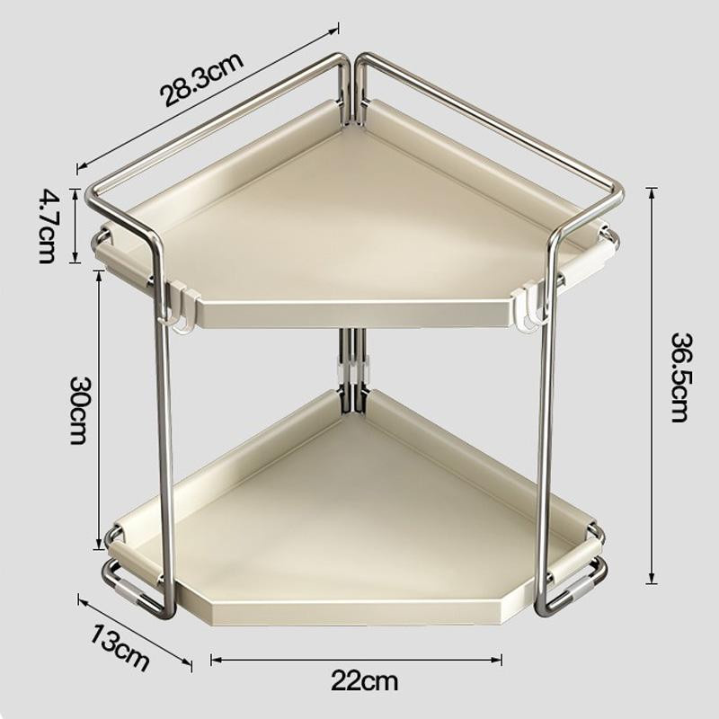 Multifunktionales Eckregal aus Metall für Küche und Badezimmer mit Arbeitsplatte und Dreibein-Design von Household supplies MH - Bild 3