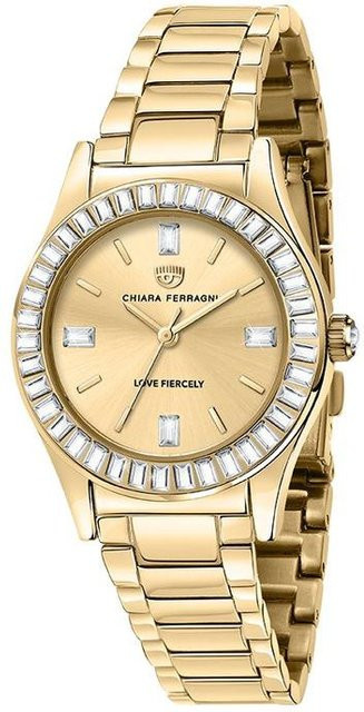 CHIARA FERRAGNI Armbanduhr, Quarz, Edelstahl, Gold, beige, Damen - Bild 1