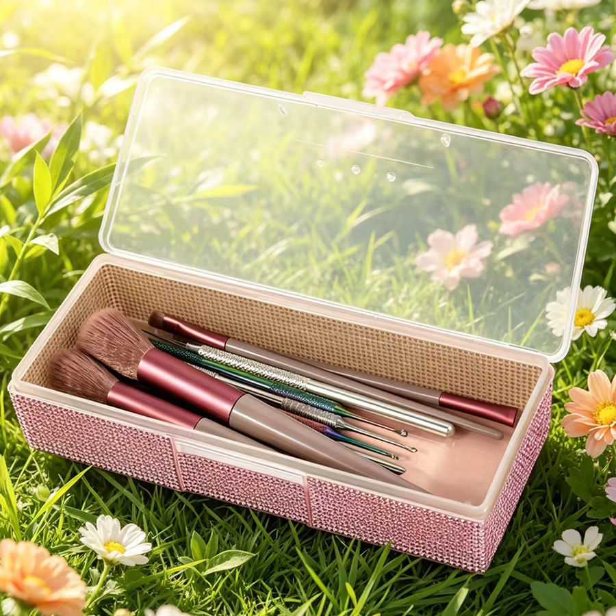 klimonla Nagelkunst-Aufbewahrungsbox, Rosa, Transparent - Bild 2