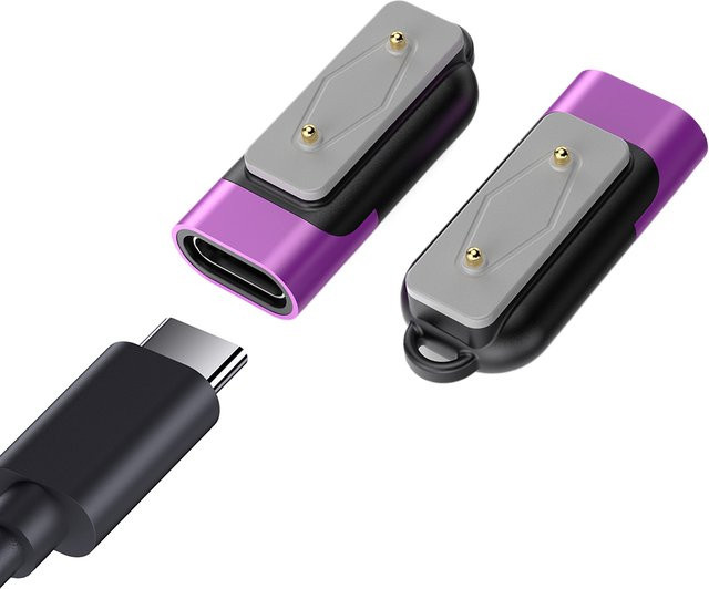 Samsung USB-C-Adapter für Samsung Galaxy Fit 3, magnetischer rechtwinkliger Ladekabel-Konverter in Blau - Bild 1
