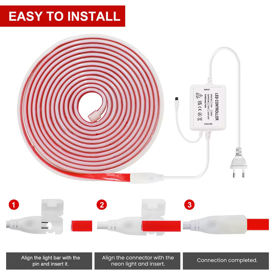 KISUFU COB LED Neon-Streifenlicht mit 23-Tasten IR-Fernbedienung, dimmbar, Wasserdicht, Warmweiß und Neutralweiß - Bild 3