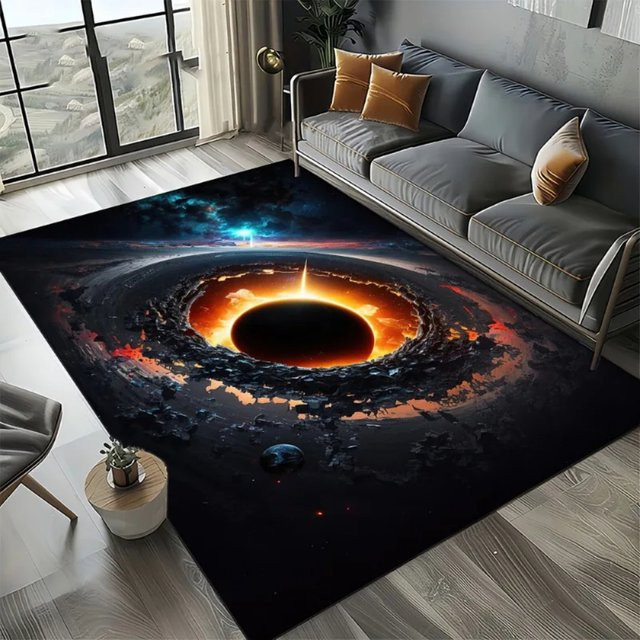 Rutschfester Teppich mit Sternennacht-Nebel-Universum-Muster in Multicolour für Wohnzimmer und Schlafzimmer - Bild 1
