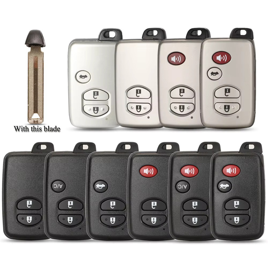 Jingyuqin Smart Remote Key Case Fob Shell für Toyota Aurion Avalon Landcruiser Camry Highlander RAV4 in Schwarz - Bild 5