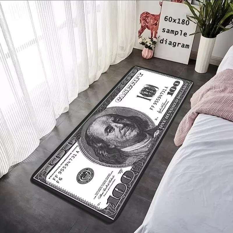 Rutschfeste VIKAMA Fußmatte mit Dollar-Grafik Design in Mehrfarbig für Flur, Küche und Eingangsbereich - Bild 3