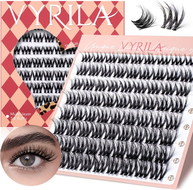 VYRILA Cluster-Wimpern, 3D-Wimpern, D-Locken, Black, Unisex - Bild 1