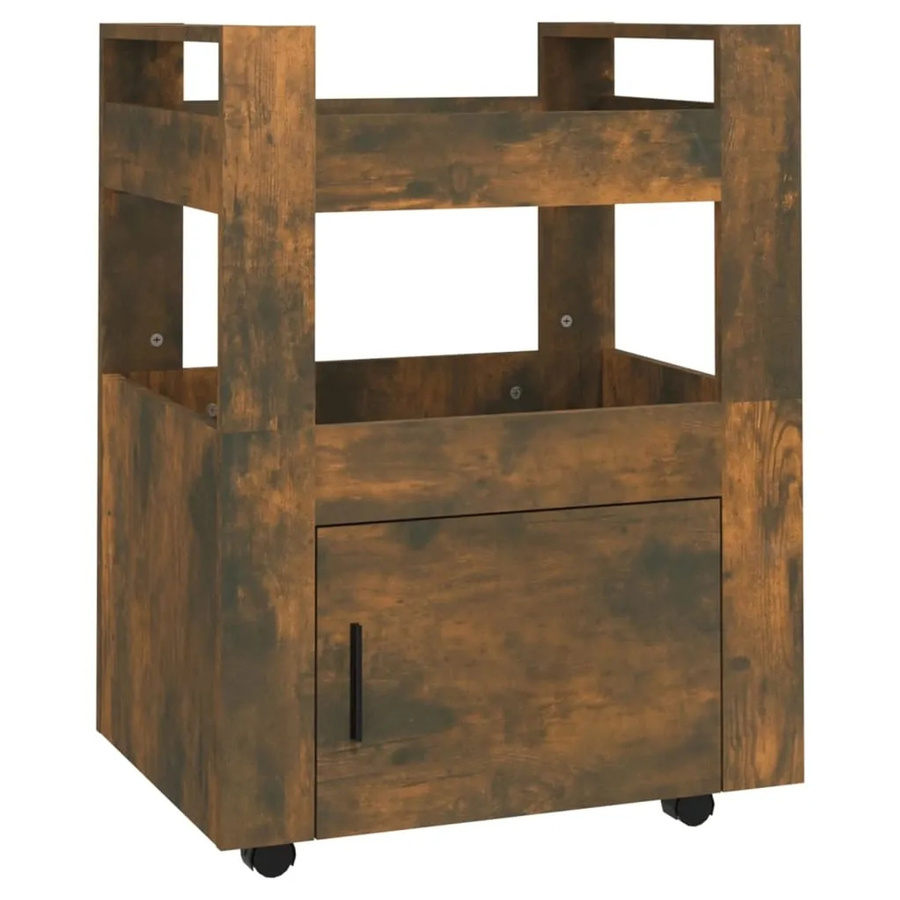 vidaXL Küchenwagen aus Holzwerkstoff in Räuchereiche Braun B/T/H: 60 x 45 x 80 cm - Bild 2
