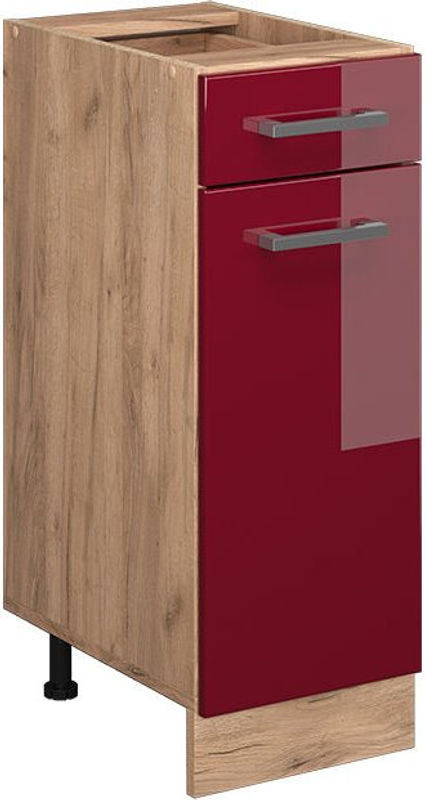 Vicco Küchenunterschrank R-line in Rot Hochglanz mit Drehtüren, B/T/H: 30 x 46 x 81,6 cm - Bild 1