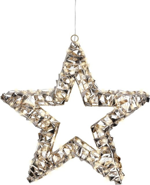 Lumineo LED-Weihnachtsstern Außen-Beleuchtung in Weiß und Gold mit 400 Micro-LEDs Warmweiß Durchmesser: 38 cm - Bild 1