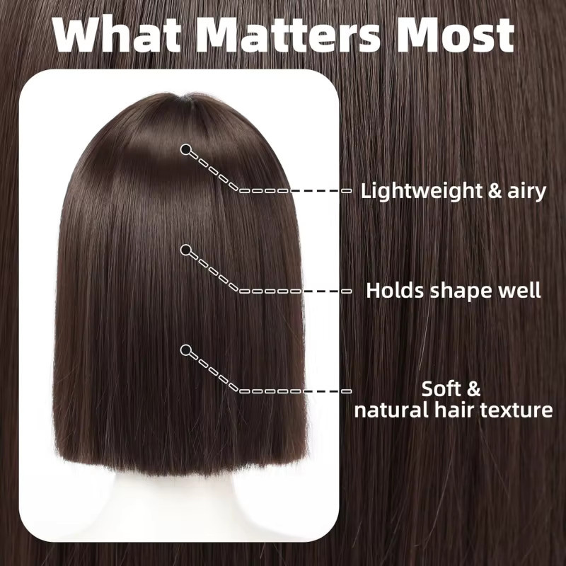 Suri Hair Perücke, kurzer Bob mit Pony, braun, Kunsthaar, Damen - Bild 5