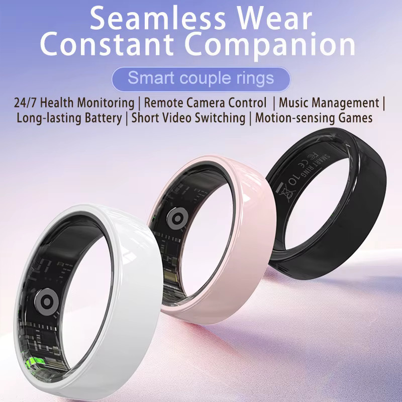 Timethinker R12 Smart Ring für Damen in Schwarz mit Ladeetui, Keramikring zur Herzfrequenz- und Schlafüberwachung, wasserdicht und mit Gestensteuerung - Bild 2