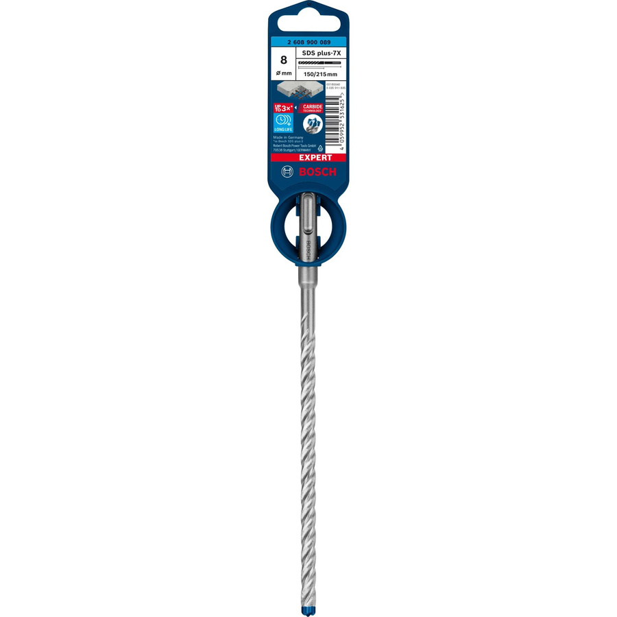 Bosch Expert SDS-plus-7X Hammerbohrer mit Hartmetallspitze, Farbe: Silber, Durchmesser: 8 mm, Gesamtlänge: 21,5 cm - Bild 3