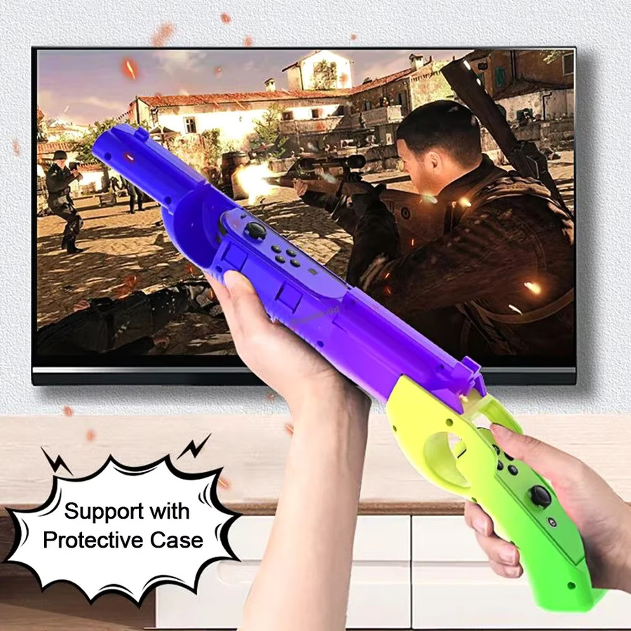 HeroAngel Schießspiel-Controller für Nintendo Switch OLED Joycons, Bewegungssteuerung Somatosensorische Pistole, Zubehör in Rot, Blau oder Multicolour - Bild 3