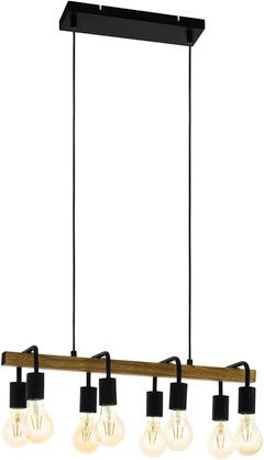 Eglo Hängeleuchte ERRIBERA aus Stahl in Schwarz, Höhe: 110 cm, Durchmesser: 32 cm - Bild 1
