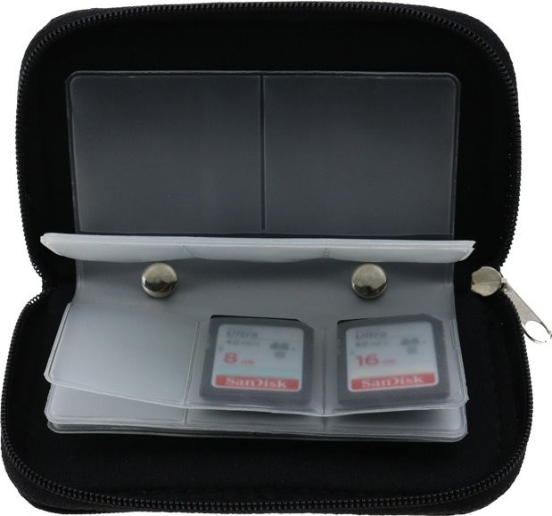 Fomscvka Speicherkarten-Sammeltasche in Schwarz und Grau für Micro SD, CF, SDHC und MS Karten mit Reißverschluss-Schutzhülle - Bild 1