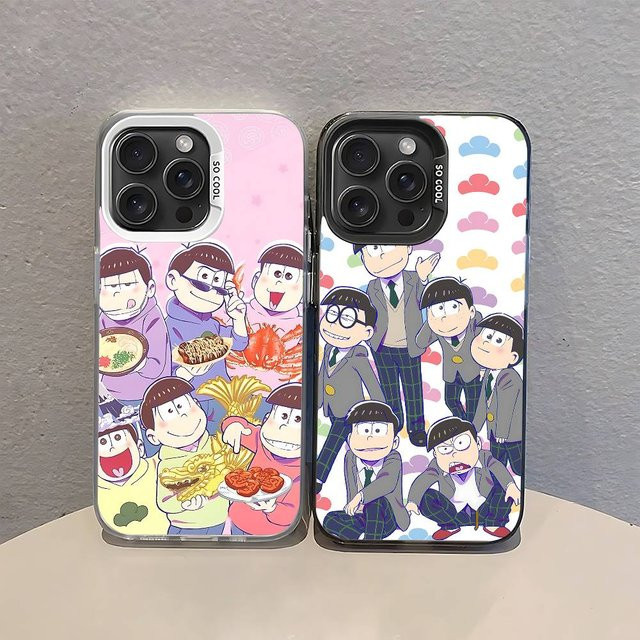 Osomatsu San Handyhülle für iPhone 11 bis iPhone 17 Pro Max Plus, stoßfeste Rückseite in Silber und Mehrfarbig - Bild 1