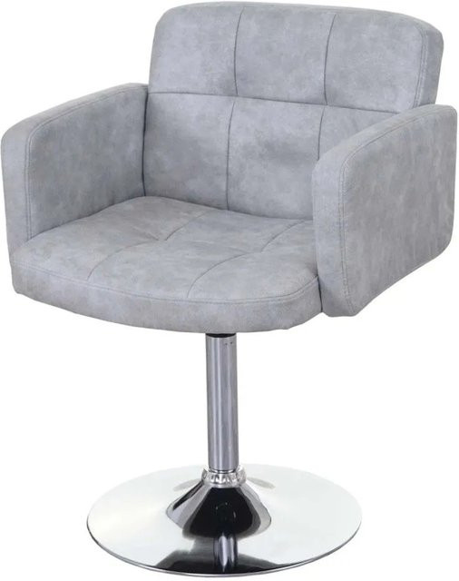 MCW Esszimmerstuhl Houston Vintage Grau mit Armlehnen und 360 Grad Drehsitz aus Polyester und Metall, Höhe: 80 cm, Breite: 55 cm, Tiefe: 55 cm - Bild 1