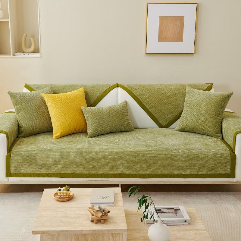 Chenille Sofakissen Kissenbezug für die Rückenlehne, rutschfester Sofabezug in modernem Design, B/T/H: 70 x 70 x 0 cm - Bild 2