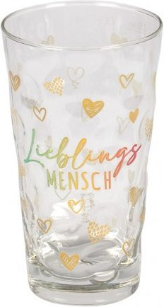 Böckling Dubbeglas Lieblingsmensch, transparentes Bierglas mit floralem Design, 0,5 l - Bild 1