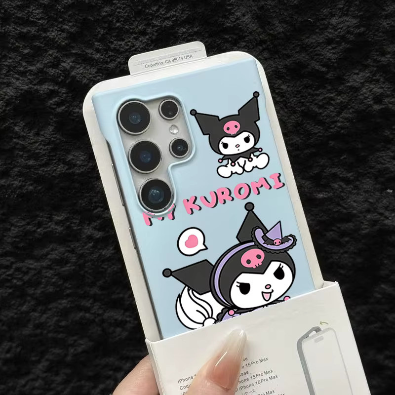 Sanrio Kuromi und Cinnamoroll Rahmenlose Handyhülle für iPhone, Stoßfeste und Ultradünne Schutzhülle in Grau - Bild 2