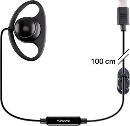 Albrecht Tectalk biz D-Form In-Ear Ohrhörer mit USB-C Anschluss in Schwarz - Bild 1