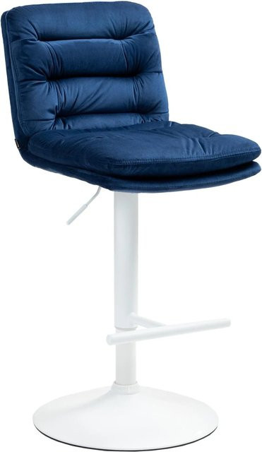 DELUKE Barhocker TURIN mit Lehne, Blau, Samt, B/T/H: 42 x 56 x 116 cm - Bild 1