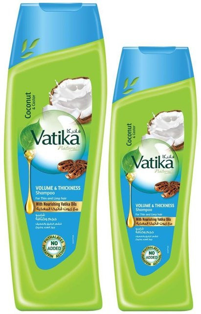 Vatika Naturals Shampoo Coconut + Castor, 400 ml + 200 ml, Normales Haar - Bild 1