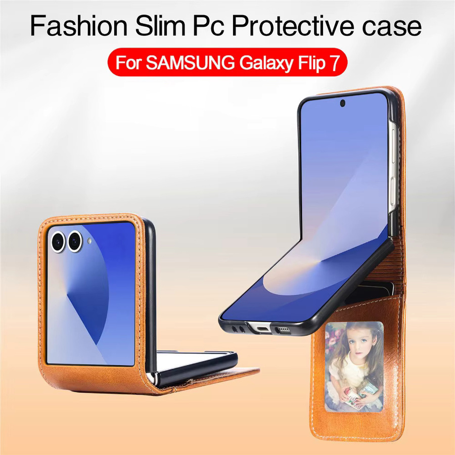 Brieftaschen-Handyhülle mit Kartensteckplatz und Scharnierschutz für Samsung Galaxy Z Flip 7, 6, 5, 4, 3 5G in Pink - Bild 4