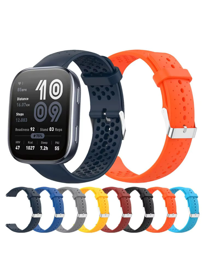 Amazfit Uhrenarmband Silikon, Schwarz, Unisex - Bild 6