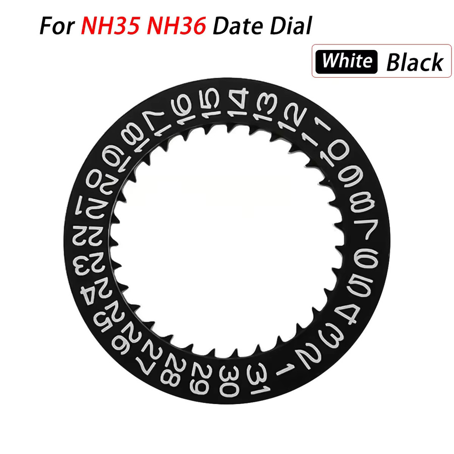 Datumszifferblatt für NH35 NH36 NH34 Uhrwerk, Weiß, Unisex - Bild 2