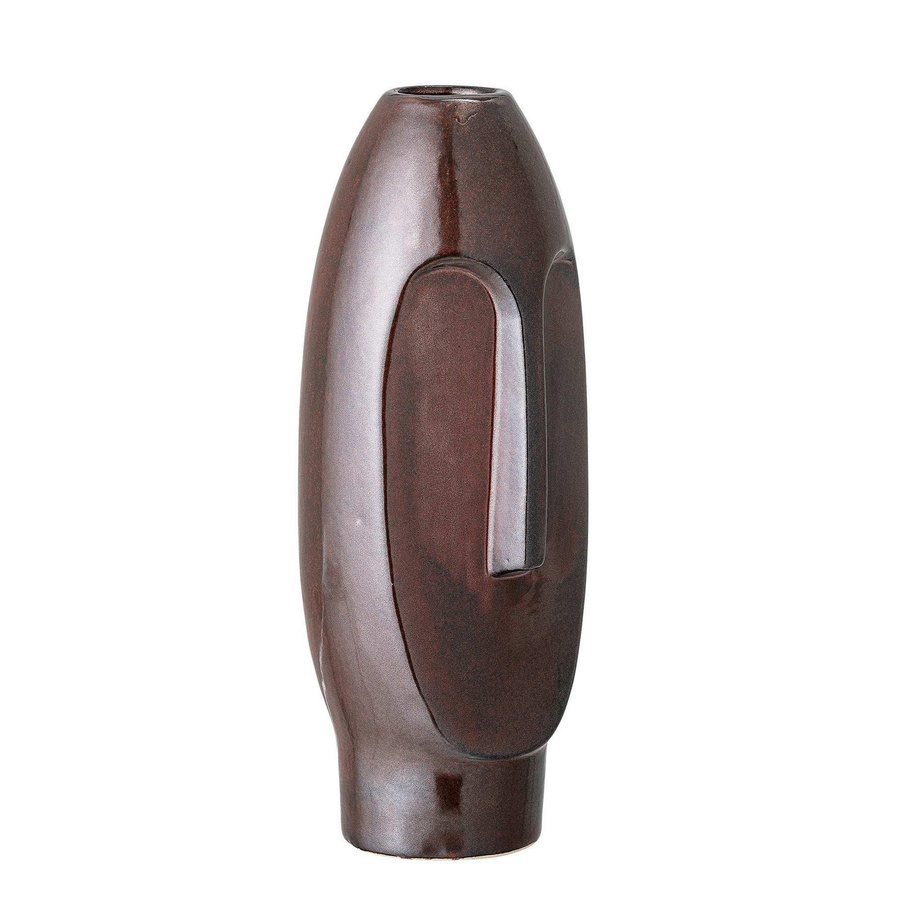 Bloomingville Vase Daviid aus Keramik in Braun, skandinavisches Design, Höhe: 26,0 cm, Breite: 10,5 cm, Tiefe: 10,5 cm - Bild 1