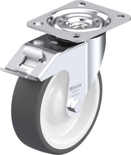 Blickle L-POTH 125KA-FI Lenkrolle mit Feststeller in Grau und Weiß, Rad-Durchmesser: 125 mm, Tragfähigkeit: 250 kg - Bild 1