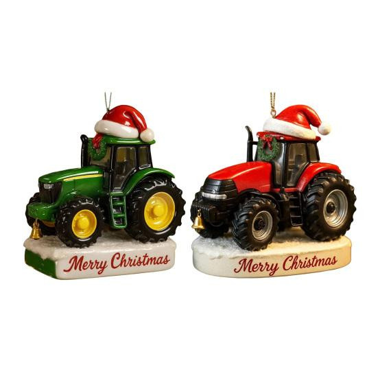 ModeMix Weihnachtsanhänger Traktor in Grün aus Acryl mit Kordel - Bild 3