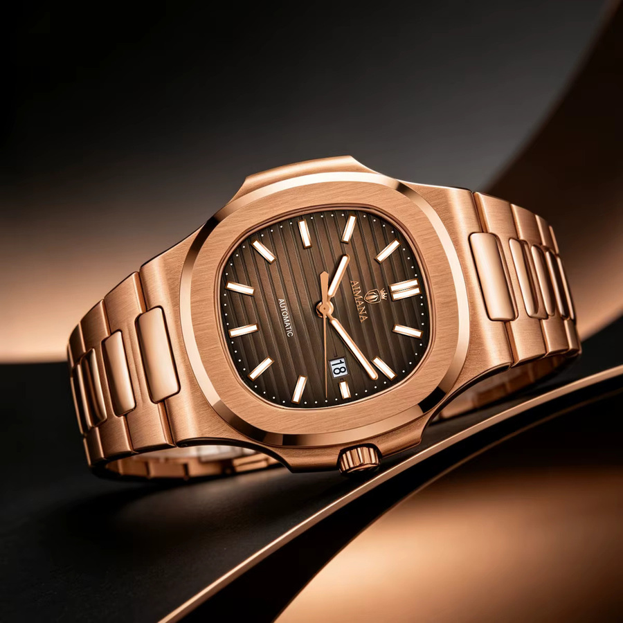 AIMANA Automatik-Armbanduhr, Edelstahl, Roségold, Herren - Bild 4