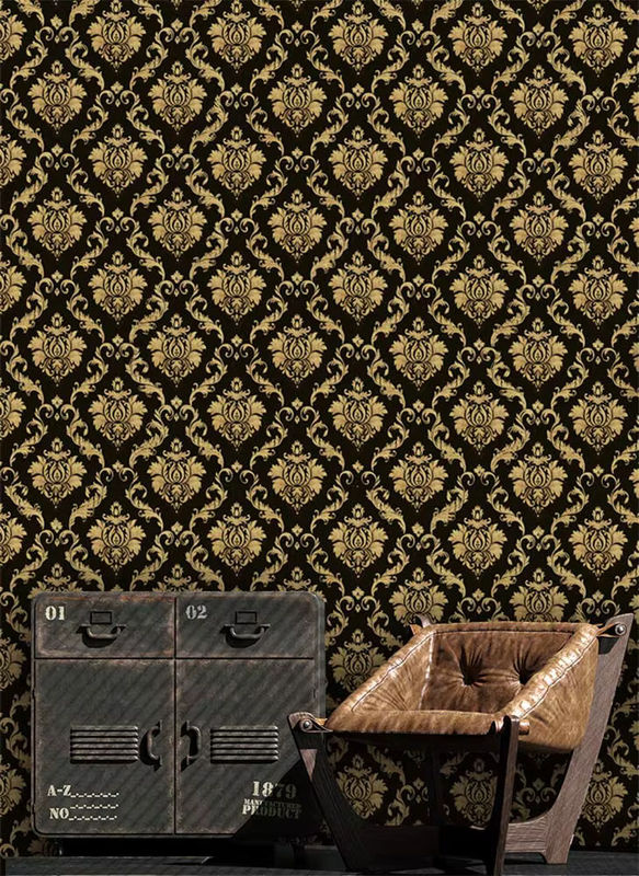 Brangdy Damast-Tapete aus Vinyl in Schwarzgold, selbstklebendes Kontaktpapier zum Abziehen und Aufkleben - Bild 4