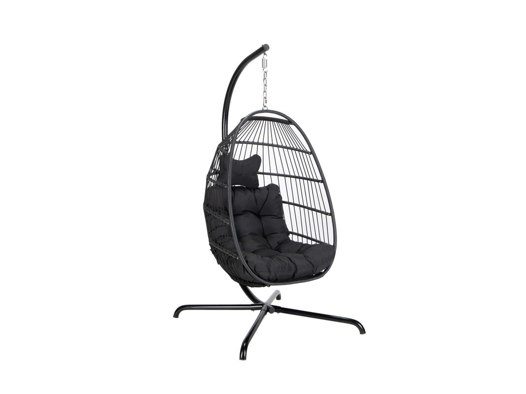HOME DELUXE Hängesessel LOMA 1-Sitzer in Schwarz mit Standgestell und Metallrahmen - Bild 3