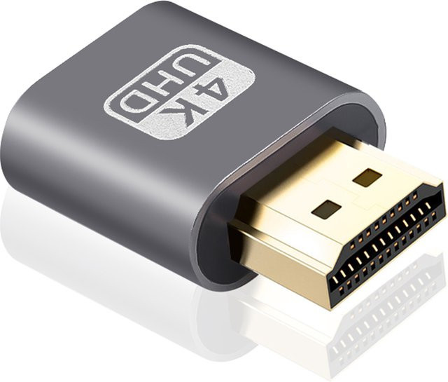 Kebidumei VGA Virtueller Display-Adapter HDMI-kompatibel 1.4 DDC EDID Dummy-Stecker Headless Ghost Display Emulator Videokarten-Blockierplatte in Silber - Bild 1