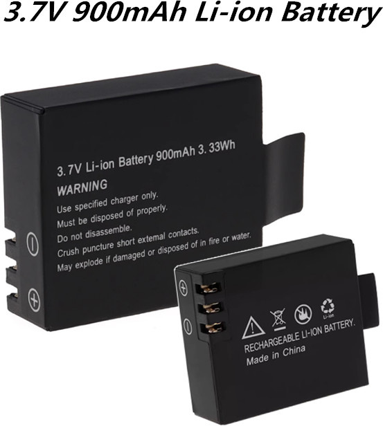 SJCAM Li-Ionen-Ersatzakku 3,7 V 900 mAh in Schwarz für SJCAM SJ4000 SJ5000 SJ6000 WiFi Action Kameras - Bild 1
