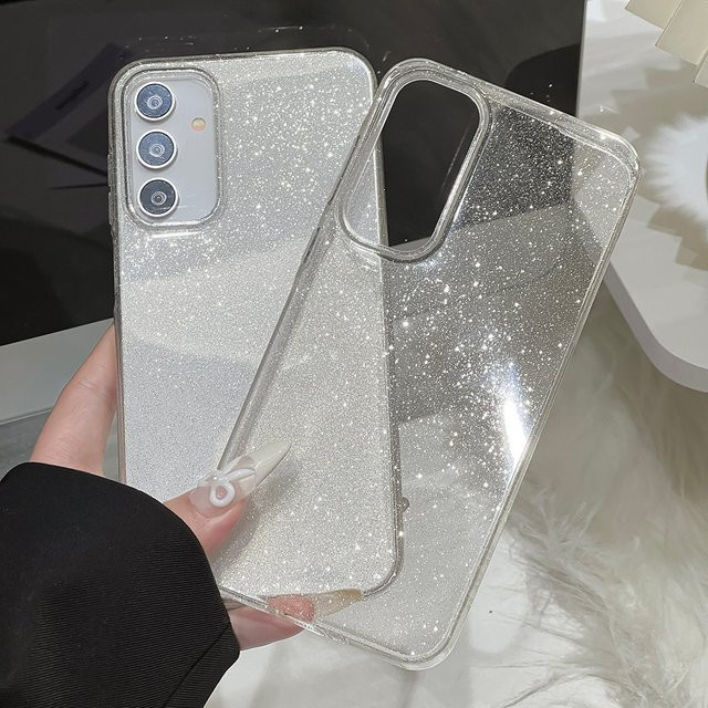 Caynes Luxus Bling Glitter Handyhülle für Samsung Galaxy A55 5G A56 A36 A54 A15 A16 A24 A25 A12 A05 A06 A05s, stoßfeste transparente TPU Abdeckung, Farbe: Transparent - Bild 1