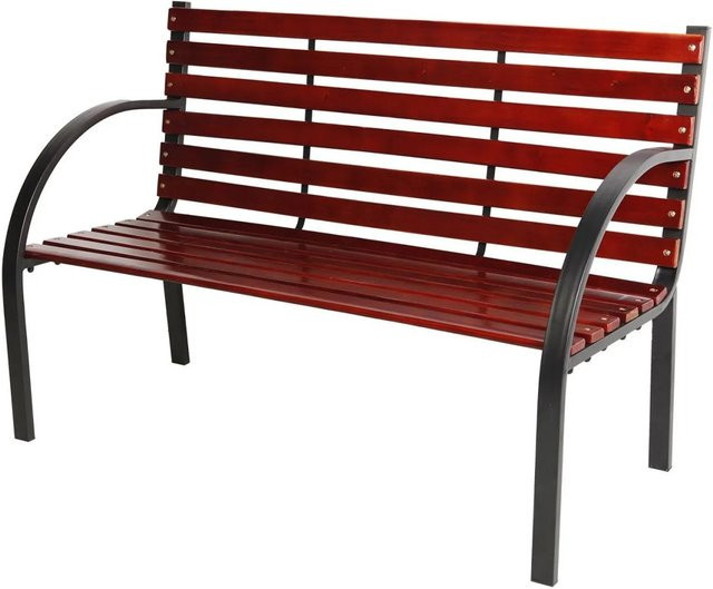 Lex Gartenbank aus Tannenholz und Metall in Braun B/T/H: 122 x 80 x 60 cm - Bild 1