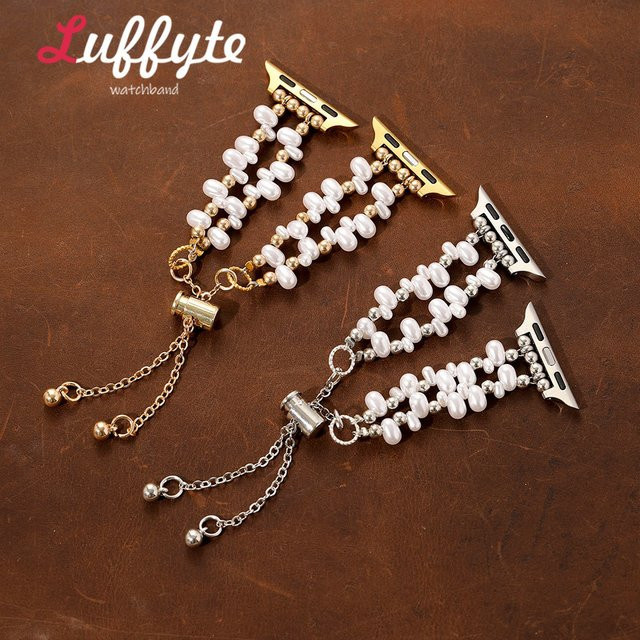 Luffyte Uhrenarmband Perlen, Damen, kompatibel mit Apple Watch - Bild 1