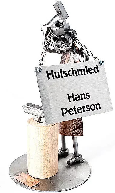 Schraubenmännchen Schmied von Hinz & Kunst aus Metall in Silber als Tischdekoration - Bild 1